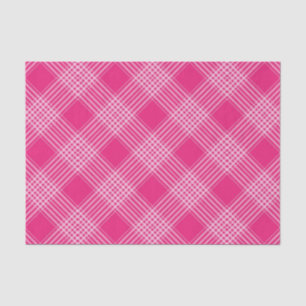 Papel De Seda Padrão de Xadrez cor-de-rosa brilhante