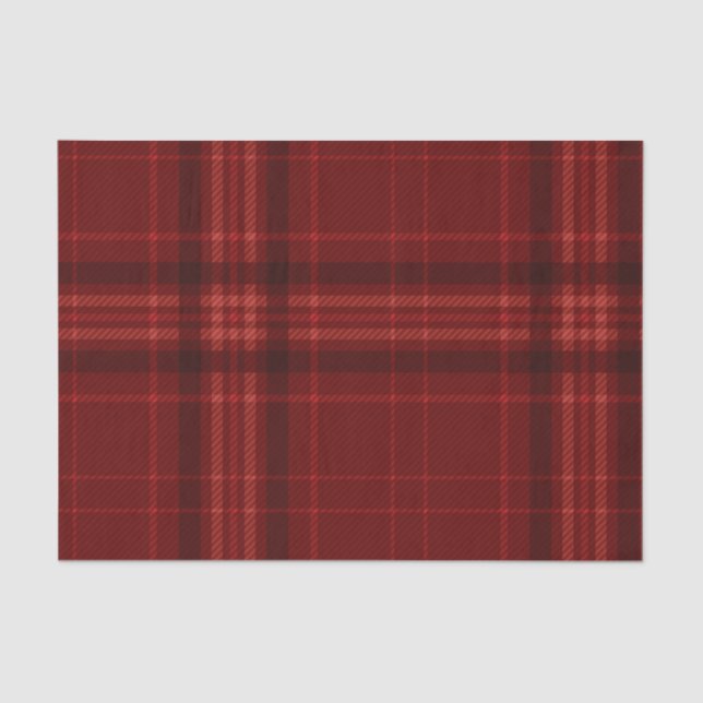 Papel De Seda Padrão de Xadrez da Marrom vermelha de Natal (Frente )