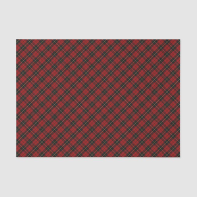 Papel De Seda Padrão de Xadrez de Clã Escocês Wallace Tartan (Frente )