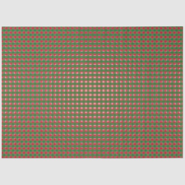 Papel De Seda Padrão de Xadrez de Natal (Frente )