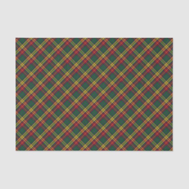Papel De Seda Padrão de Xadrez do Buchanan Clan Tartan (Frente )