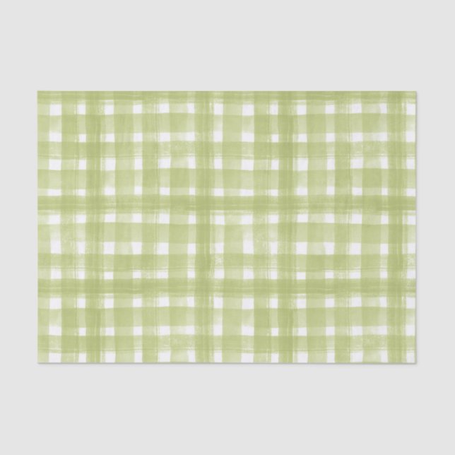 PAPEL DE SEDA PADRÃO DE XADREZ VERDE E BRANCO (Frente )