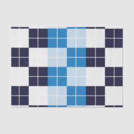 Papel De Seda Padrão de Xadrez Verificado com Azul