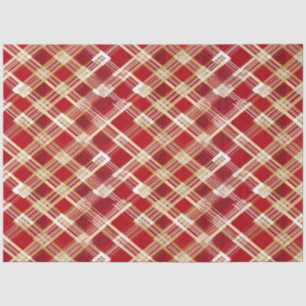 Papel De Seda Padrão de Xadrez Vermelho e Branco Diagonal Modern