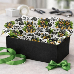 Papel De Seda Padrão de Yorkie Cachorro Fofo
