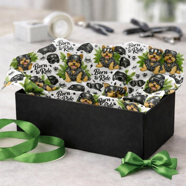Papel De Seda Padrão de Yorkie Cachorro Fofo (Criador carregado)