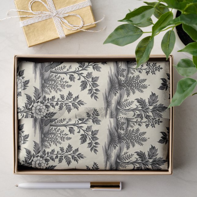 Papel De Seda Padrão decorativo de toile francesa (Presente)