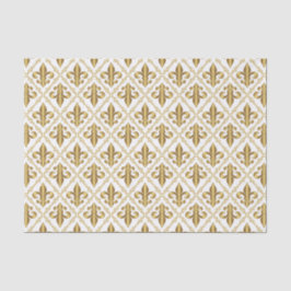 Papel De Seda Padrão Decorativo Dourado Fleur-de-Lis
