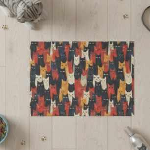 Papel De Seda Padrão Divertido do Cat Faces