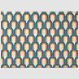 Papel De Seda Padrão do arco-íris do arco retrô colorido