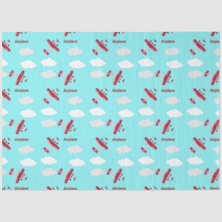 Papel De Seda Padrão do avião em azul