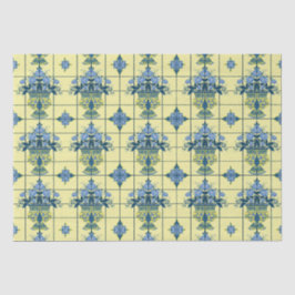 Papel De Seda Padrão do Azulejo Delft