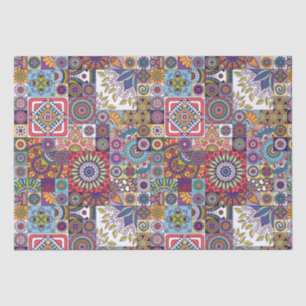 Papel De Seda Padrão do Azulejo Mandala