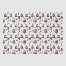 Papel De Seda Padrão do bolo de Natal