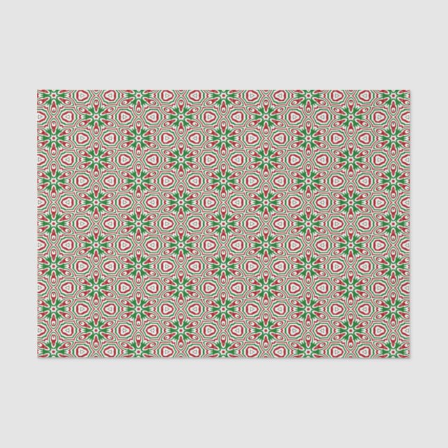Papel De Seda Padrão do Caleidoscópio de Natal (Frente )