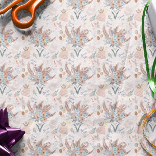 Papel De Seda Padrão do Chá de panela Boho