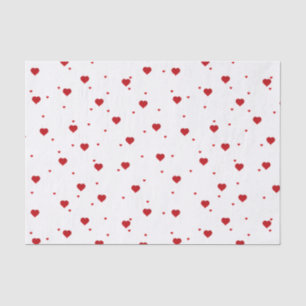Papel De Seda Padrão do Coração Vermelho