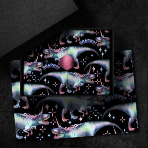 Papel De Seda Padrão do Dinocorn   Corno de Unicórnio Colorido d