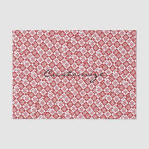 Papel De Seda Padrão do floco de neve de verificação vermelho