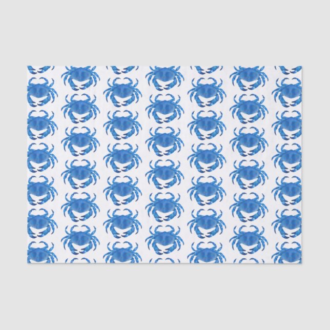 Papel De Seda Padrão do oceano do caranguejo azul (Frente )