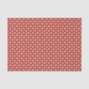 Papel De Seda Padrão do quadro de verificação preto cor-de-rosa 