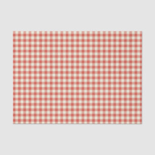 Papel De Seda Padrão do Quadro de Verificação Vermelho Trendy