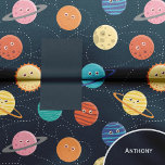 Papel De Seda Padrão do sistema solar divertido para crianças Bl<br><div class="desc">Dê ao seu pequeno astronauta o papel de tecido de presente do seu sistema solar personalizado com este padrão de planeta divertido. O papel tecidular é azul escuro e tem os planetas Mercúrio, Vênus, Terra, Marte, Júpiter, Saturno, Urano e Netuno. Há também o sol e a lua. Adicione um primeiro...</div>