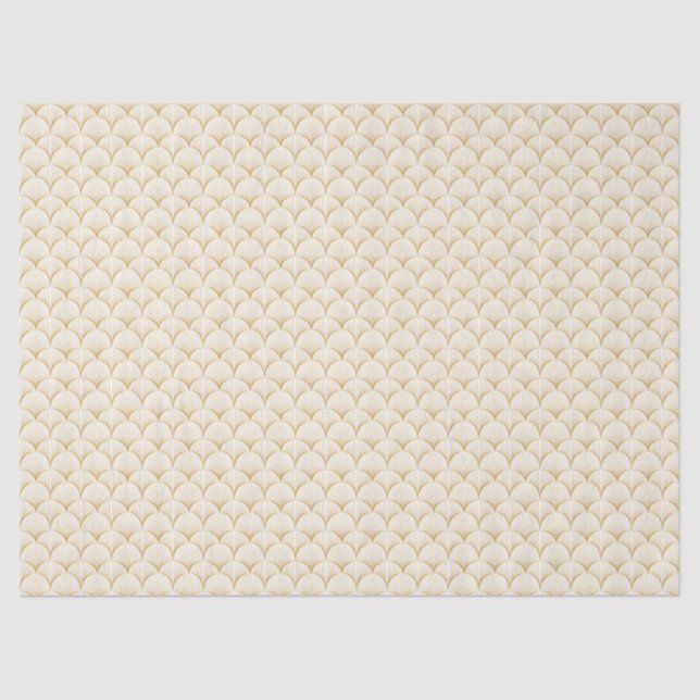 Papel De Seda Padrão do ventilador da linha Art Deco | Branco (Frente )