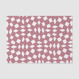 Papel De Seda Padrão do Verificador Dourado do Rosa Retro Abstra