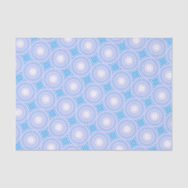 Papel De Seda Padrão dos círculos azuis do céu (Frente )