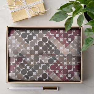 Papel De Seda Padrão dos Círculos Vermelhos do Chic Mauve Taupe 