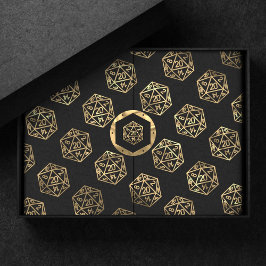 Papel De Seda Padrão Dourado D20 | Tabletop Role Player Dice