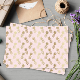Papel De Seda Padrão Dourado de abacaxi