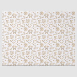 Papel De Seda Padrão Dourado de Natal para Shimmering Festivo