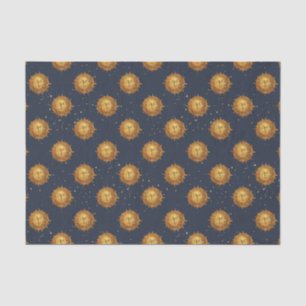 Papel De Seda Padrão Dourado do Sol Celestial (1)