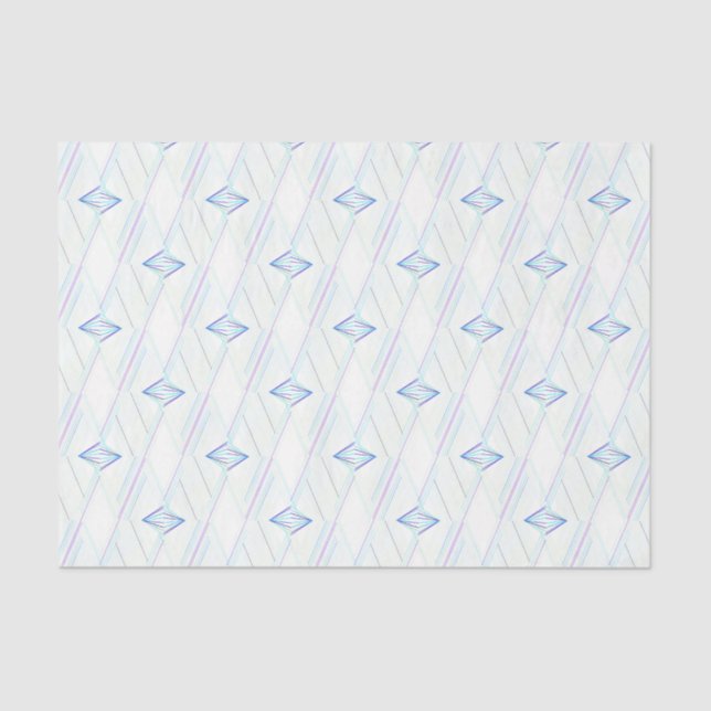Papel De Seda Padrão Elegante De Abstrato De Diamante Branco E A (Frente )