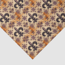 Papel De Seda Padrão Elegante de Decoupage Preto e Laranja