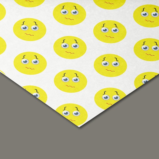 Papel De Seda Padrão Emoji Amarelo Quebrado Confuso (Criador carregado)