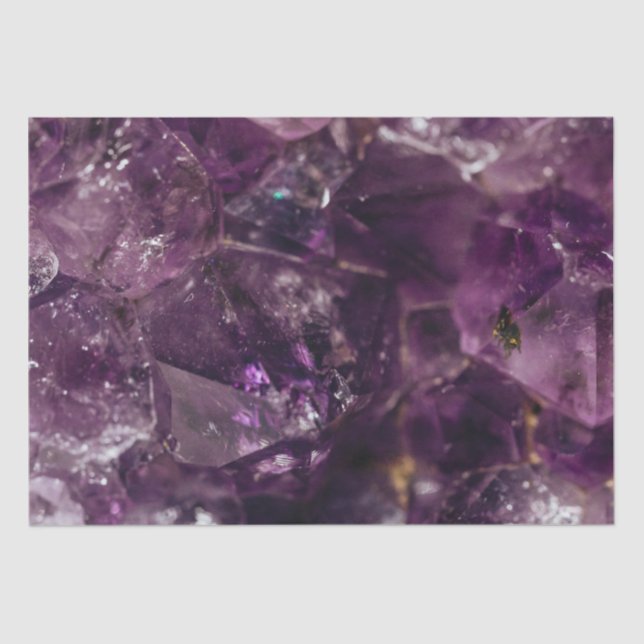 Papel De Seda Padrão Energético Purple Ametyst Crystal Quartz (Frente )