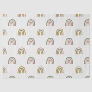 Papel De Seda Padrão escandinavo arco-íris boho atenuado