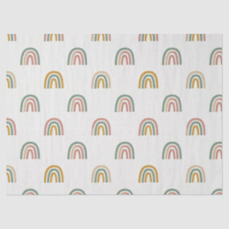 Papel De Seda Padrão escandinavo arco-íris boho atenuado