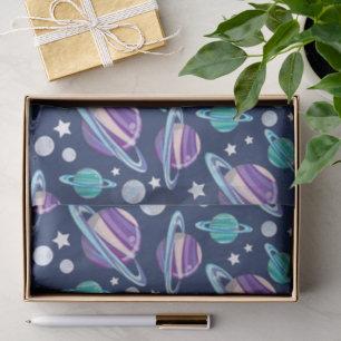 Papel De Seda Padrão Espacial, Planetas, Estrelas, Galáxias, Cos