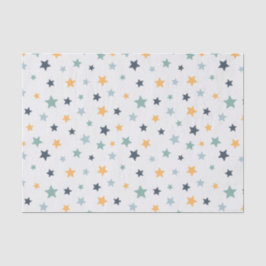 Papel De Seda Padrão Estrela Azul