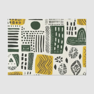 Papel De Seda Padrão Étnico Africano Elegante com Detalhe Vibran