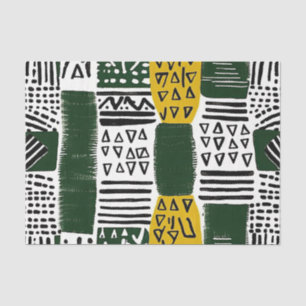 Papel De Seda Padrão Étnico Africano Elegante com Detalhes Rico