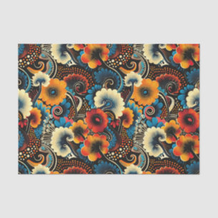 Papel De Seda Padrão Étnico Africano Elegante em Pedras Ricas da