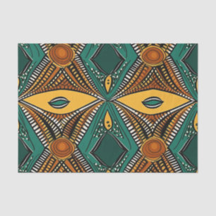 Papel De Seda Padrão Étnico Africano Elegante em Toneladas Ricas