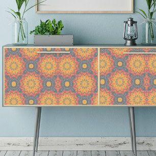 Papel De Seda Padrão Étnico Floral Cloroso Geométrico