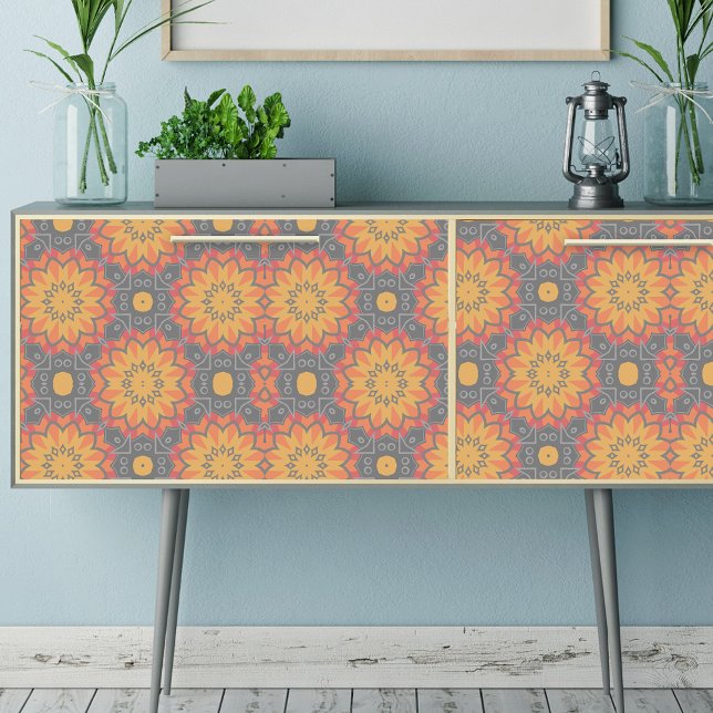 Papel De Seda Padrão Étnico Floral Cloroso Geométrico (Criador carregado)