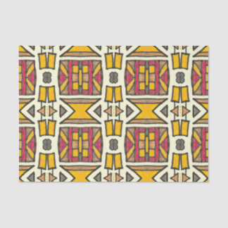 Papel De Seda Padrão Etnico Geométrico Primitivo